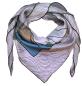 Preview: Foulard Shawl Silk Satin 110X110 Horse Blue Green White Black